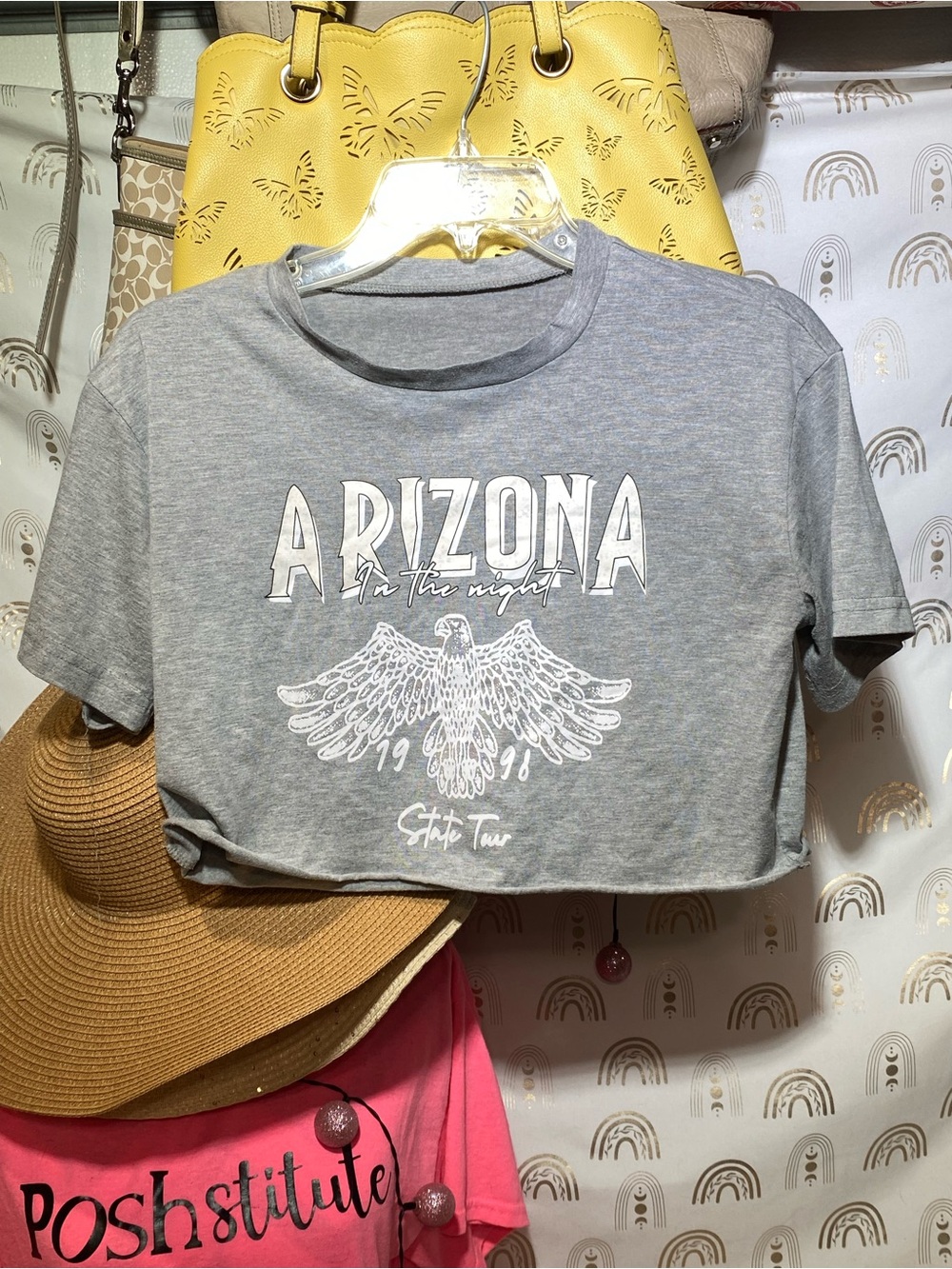 SHEIN Gray 'Arizona' Graphic Crop Top